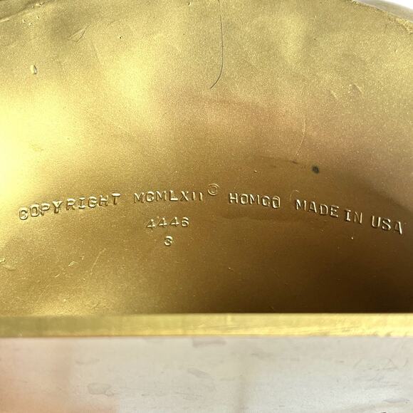 VTG 1962 HOMCO Gold Scroll Wall Pocket Planter Vase Fleurs de Lis Made In USA - Picture 7 of 12